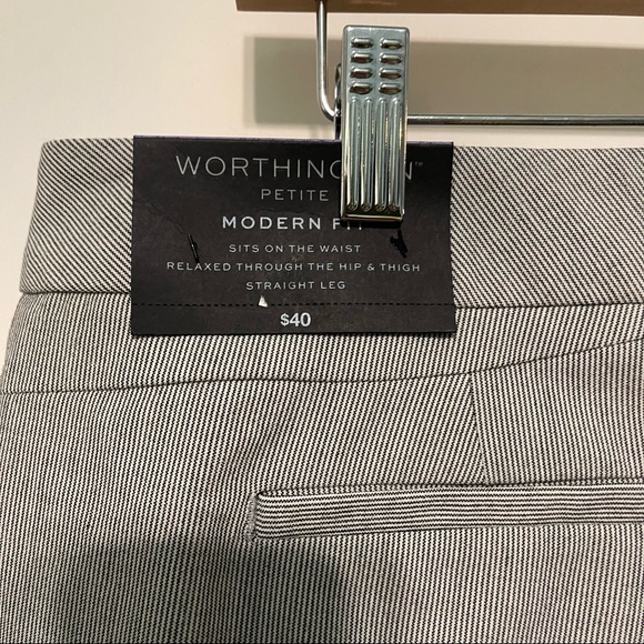 NWT Worthington size 14 petite black and white vertical stripe trousers! - Picture 6 of 6